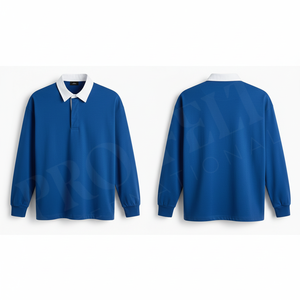 Polo à manches longues de qualité supérieure pour homme, décontracté, en coton, col classique, pull-over uni, confortable, respirant, vêtement de mode - Product Image 4