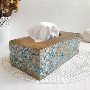 Caja de pañuelos de madera impresa líder en el mercado, caja de pañuelos de madera impresa de alta resistencia para oficina y estudio, estuche para pañuelos faciales al por mayor - Product Image 4