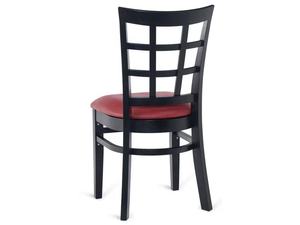 Ghế ăn khung gỗ đen bọc da PU đỏ, bền chắc, dùng cho nhà hàng, quán cà phê, khách sạn - Product Image 3