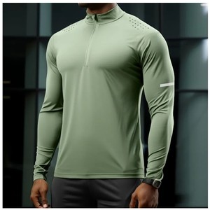 T-shirt décontracté pour homme en coton 100% à manches courtes, col rond, respirant, séchage rapide, coupe classique, couleur orange - Product Image 3