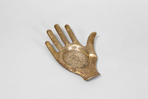 <b>Vintage</b> Brass Hand Shaped Novelty <b>Ashtray</b> & Cigarette Holder Desktop Decorative Home Tabletop Accessory - Product Image 4