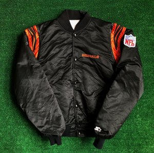 Chaqueta Varsity de los Bengals para Hombre, Negra con Franjas Naranjas, Diseño con Parches Bordados, Deportiva, con Capucha, Corte Regular, para Primavera - Product Image 5