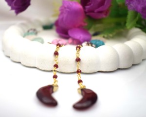 Gold Plated Agate Moon Drop <b>Earrings</b> Women's Bohemia Style Everyday Wear - Product Image 3