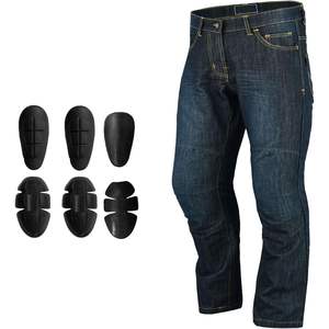 Pantalon en denim avec armure de sécurité pour moto certifiée CE pour homme, taille XL, fibre d'aramide, avec renforts sur les hanches et les genoux, jeans de protection pour motocross - Product Image 1