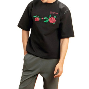T-shirts brodés 100% coton, nouveau design, style actuel, logo imprimé personnalisé, coupe ample, prix de gros - Product Image 3