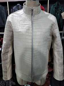 Chaqueta de cuero de cocodrilo genuino 100% para hombre, calidad superior personalizada, hecha en Vietnam, chaleco de abrigo de cuero de lujo - Product Image 5