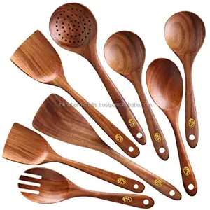家用厨具及配件天然木制餐具勺长柄搅拌木质流行餐具设计手工制作