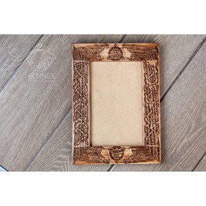 Ornate Wooden Photo <b>Frame</b> Rectangular Vertical Tabletop Digital Printing Full Color Patterned Design - Product Image 3