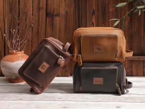 Top Grain Genuine Leather <b>Toiletry</b> <b>Bag</b> <b>Men</b> Custom Logo Large Capacity Travel Cosmetic Leather Dopp Kit LNTB-0024 - Product Image 5