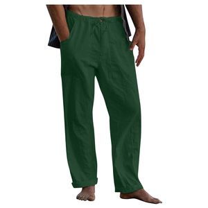 Loose Fit Casual 100% Cotton Mid Rise Straight <b>Drawstring</b> Waist Patch Pocket Medium Wash Men's Pants & <b>Trousers</b> - Product Image 3