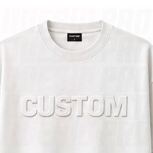 T-shirt personnalisé en coton pour homme – Streetwear premium à col ras du cou, manches courtes, impression en relief, décontracté et oversize - Product Image 4