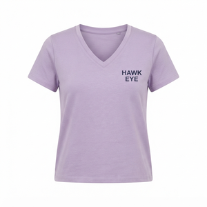 T-shirt à col en V pour femme Hawk Eye, manches courtes, couleur unie, décontracté, respirant, 100% coton, haut pour le printemps et l'été - Product Image 5