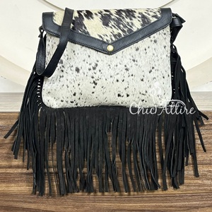 Nuevo Bolso de Mano de Cuero Vacuno con Pelo de Alta Calidad, Diseño de Lujo, Tendencia de Moda para Mujer, Bolso Bandolera de Cuero Genuino - Product Image 1