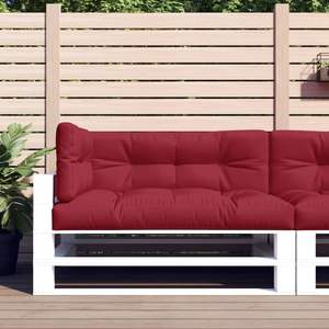 Ensemble de 3 coussins d'extérieur rouges, 100 % polyester, résistants à l'eau, matelassés, rectangulaires, pour meubles de patio, utilisables toute l'année - Product Image 3
