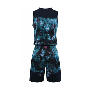 Ensemble de maillots de basket-ball sublimés personnalisés pour hommes, sans manches, col en V, polyester respirant, vêtements de sport pour toutes les saisons - Product Image 4