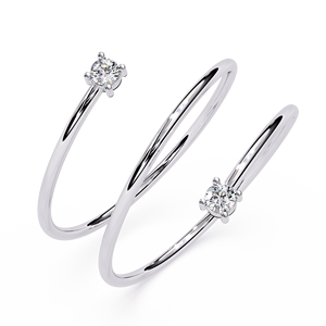 Anillo Minimalista de Moissanita con Corte Brillante Redondo, Banda Trenzada y Engaste de Garras en Plata 925, Joyería de Compromiso para Mujer - Product Image 6