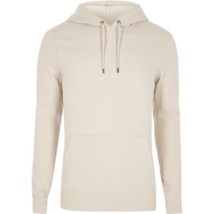 Sweat-shirt à capuche beige pour homme, coupe classique, en polaire, couleur unie, avec poche, style décontracté, pour l'automne - Product Image 3