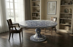 ILAHI's Bone Inlay <b>Table</b> Modern Design Agate Detailing <b>Storage</b> Portable Home Furniture - Product Image 3