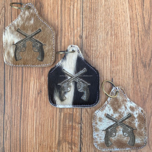 Vente en gros de porte-clés en cuir de vachette, gravure laser, porte-clés unisexe en cuir véritable de luxe, porte-clés d'accessoires - Product Image 4