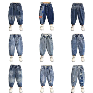 Pantalon de survêtement Harem pour garçons, uni, printemps-automne, avec poche contrastante, taille élastique, séchage rapide, 100% coton tricoté, décontracté pour enfants - Product Image 5