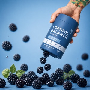 Gummies Équilibre Cortisol Marque Blanche OEM Saveur Mûre Sans Gélatine 2 Gummies par Jour pour le Soutien du Bien-être, de l'Humeur et de la Gestion du Stress - Product Image 1