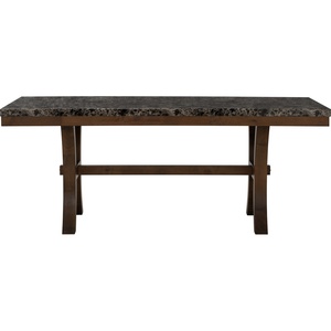 Modern Durable 6-Seater Dining Table with Marble Look <b>Tabletop</b> Rectangular Design for Home Apartment and Restaurant - Product Image 2