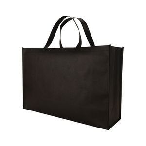 Borsa tote nera impermeabile riutilizzabile in tessuto non tessuto di grande capacità, ecologica, 8 pezzi - Product Image 1