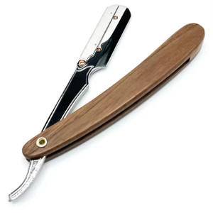 Professional Curve Straight Razor <b>Men</b> Wood Handle Barber Shaving Spider Pattern Face Cleaning Stainless Steel Blade A+ Grade - Product Image 4