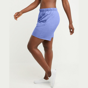 Shorts de détente personnalisés pour femmes, taille haute, en molleton bouclette, respirants, séchage rapide, grande taille, 100% coton, OEM - Product Image 2