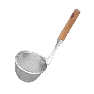 Infuseur à thé en acier inoxydable à mailles fines avec poignée en bois, filtre à thé en vrac, passoire de cuisine pour infusion de thé - Product Image 4