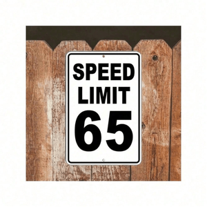 CIFbuy ป้ายโลหะติดผนังรูปแบบ Retro Speed Limit 65 สำหรับ TikTok สำหรับป้ายจราจรบริการรับสินค้า Temu - Product Image 1