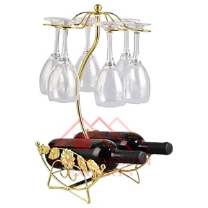 2025 Soporte decorativo dorado para botella de vino Metal Best Seller - Product Image 1