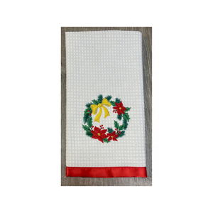 Poussin mignon dans le jardin GOTS certifié durable 100% coton brodé 18x28 pouces 190 GSM doux élégant boucle suspendue serviettes de cuisine - Product Image 2