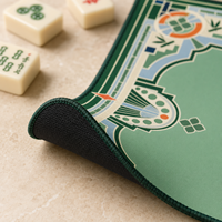 Tapis de Mahjong Américain Personnalisé 33x33 Pouces en Néoprène Antidérapant, Housse de Table Géométrique Art Déco Carrée, Cadeau pour Soirée Jeux, OEM ODM Vente en Gros