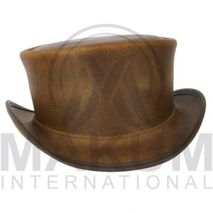 Sombrero de vaquero de cuero genuino personalizado para adultos, la mejor calidad, logotipo personalizado, diseño a color, sombrero de vaquero de cuero de vaca para invierno para adultos - Product Image 5