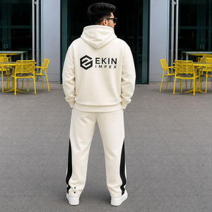 Custom Men Fleece Hoodie Tracksuit <b>Set</b> Oversized Streetwear Jogger Sweat Suit Private Label OEM Clothing - Product Image 2