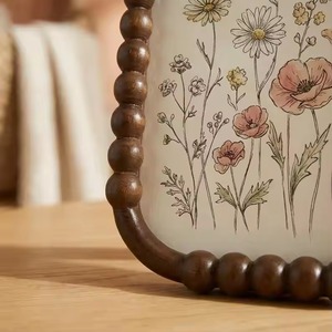 Cadre photo vertical en bois de noyer marron sculpté, style rustique avec oiseaux, pour décoration murale ou présentation sur table, style ferme, vente en gros - Product Image 4