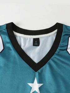 Maillot de football américain classique rétro en polyester 100 % à séchage rapide, imprimé par transfert thermique, personnalisable, grande taille, vente en gros - Product Image 4