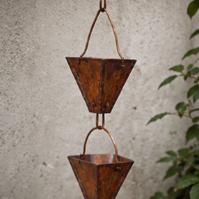 โซ่ทองแดงตกแต่งสวนกลางแจ้งแบบแขวน สองชั้น ดีไซน์เรียบง่าย - Product Image 3