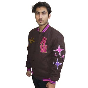 Blouson universitaire réversible en laine de baseball personnalisé, style Letterman, respirant, avec logo brodé fini, qualité supérieure - Product Image 1