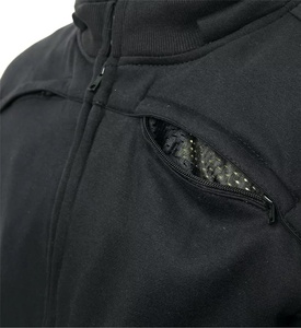 Chaqueta de Motocicleta para Hombre, Negra, de Forro Polar, con Capucha y Cierre Frontal, Protectora, Cortavientos, Informal, para Todas las Estaciones - Product Image 5