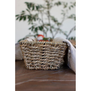 Ensemble de deux paniers à pain tissés en jonc de mer Accessoire de décoration de cuisine élégant - Product Image 4