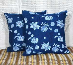Housse de coussin en coton 100 % indigo, imprimée à la main, style bohème, décorative - Product Image 5