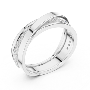 Anillo de Sello Masculino Art Deco con Banda Cruzada Sólida, con Moissanita Creada en Laboratorio, Certificada GRA, Color D, VVS1, con Acentos Pavé, de Vinson Project - Product Image 3