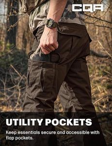 Men's Tactical Cargo Pants High Waist Multiple Pockets <b>Breathable</b> Canvas Workwear Style Autumn Outdoor <b>Trousers</b> - Product Image 6