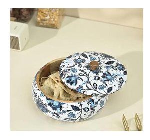 Caja de madera tradicional para chapati con estampado esmaltado, olla decorativa y de almacenamiento de alta calidad a buen precio - Product Image 2