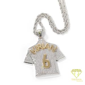 Luxury Moissanite Diamond Basketball Jersey Pendant Necklace With Iced Out <b>Number</b> Design <b>Gold</b> Tone Details And Silver Tone - Product Image 6