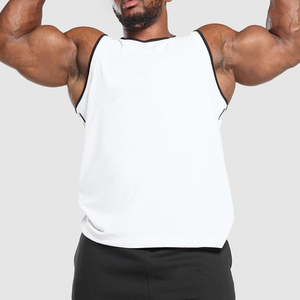 Camiseta sin mangas con diseño de rayas y cuello redondo para hombre, top de entrenamiento pesado, chaleco oversize para hombre - Product Image 4