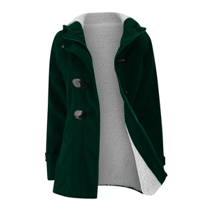 Nouvelle veste longue réversible pour femme, chaude, en fausse fourrure épaisse et polaire, à capuche, unie - Product Image 3