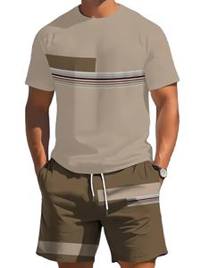 Conjunto de ropa deportiva para hombre, camiseta de alta calidad con logotipo personalizado, 2 piezas, colección de verano - Product Image 2